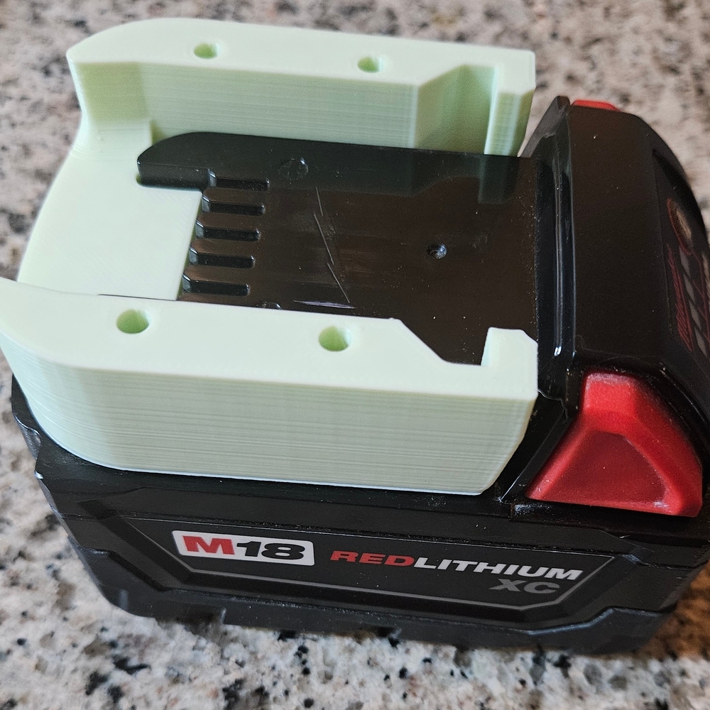 M18 Battery Holder Mount Locking 3D Printed ( For Milwaukee Batteries)